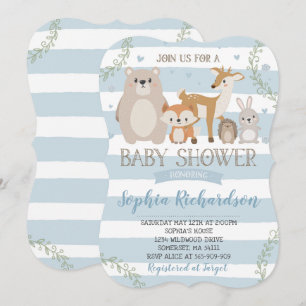 Woodland Baby shower Invitation Whimsical Shower Kaart