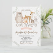 Woodland Baby shower Invitation Whimsical Shower Kaart (Staand voorkant)