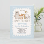 Woodland Baby shower Invitation Whimsical Shower Kaart (Staand voorkant)