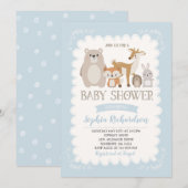Woodland Baby shower Invitation Whimsical Shower Kaart (Voorkant / Achterkant)