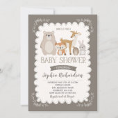 Woodland Baby shower Invitation Whimsical Shower Kaart (Voorkant)
