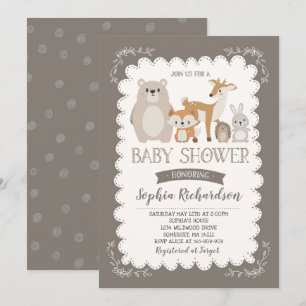 Woodland Baby shower Invitation Whimsical Shower Kaart