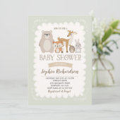 Woodland Baby shower Invitation Whimsical Shower Kaart (Staand voorkant)