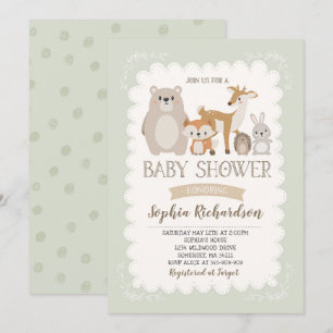 Woodland Baby shower Invitation Whimsical Shower Kaart