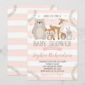 Woodland Baby shower Invitation Whimsical Shower Kaart (Voorkant / Achterkant)