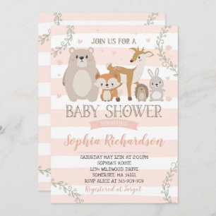 Woodland Baby shower Invitation Whimsical Shower Kaart