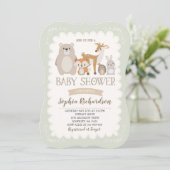 Woodland Baby shower Invitation Whimsical Shower Kaart (Staand voorkant)