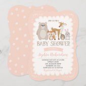 Woodland Baby shower Invitation Whimsical Shower Kaart (Voorkant / Achterkant)
