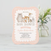 Woodland Baby shower Invitation Whimsical Shower Kaart (Staand voorkant)