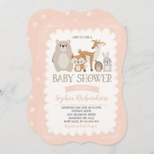 Woodland Baby shower Invitation Whimsical Shower Kaart