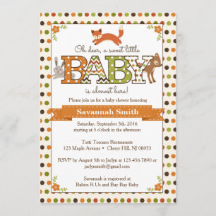 Woodland Baby Shower Invitations - Woodland Animal Kaart