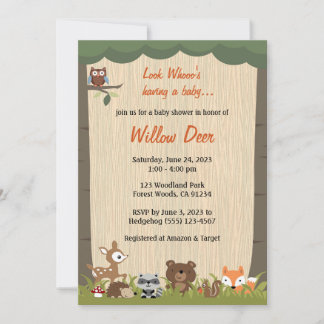 Woodland Baby shower Invite *boy/meisje/verrassing Kaart