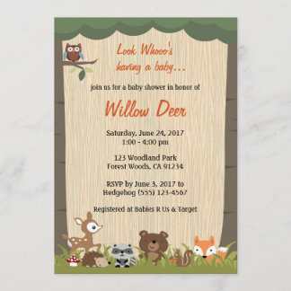 Woodland Baby shower Invite *boy/meisje/verrassing Kaart