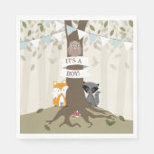 Woodland Baby shower - Jongen Servet (Voorkant)