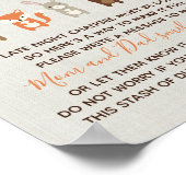 Woodland Baby shower Late Night Diapers Sign Poster (Hoek)