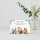 Woodland Baby shower | Luier Raffle Kaart (Staand voorkant)