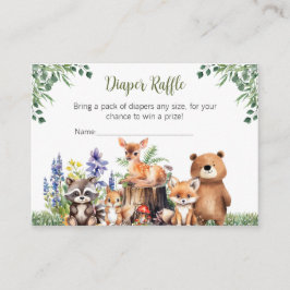 Woodland Baby shower | Luier Raffle Kaart