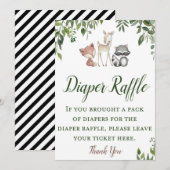 Woodland Baby shower - Luier Raffle teken 5x7 Kaart (Voorkant / Achterkant)