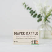 Woodland Baby shower Luier Raffle Tickets Informatiekaartje (Staand voorkant)
