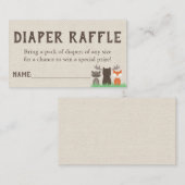 Woodland Baby shower Luier Raffle Tickets Informatiekaartje (Voorkant / Achterkant)