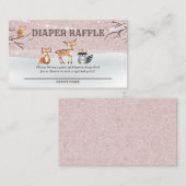Woodland Baby shower Luier Raffle Tickets Informatiekaartje (Voorkant / Achterkant)