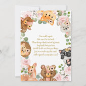 Woodland Baby shower meisje Kaart (Achterkant)