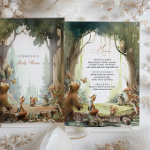 Woodland Baby shower Menu Kaart Bosdieren