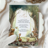 Woodland Baby shower Menu Kaart Bosdieren