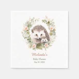 Woodland Baby shower met Schattigee egel Servet