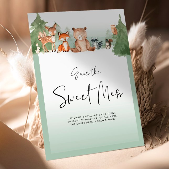 Woodland Baby shower Mini Sign. Raad de Mess (Creator heeft geüpload)