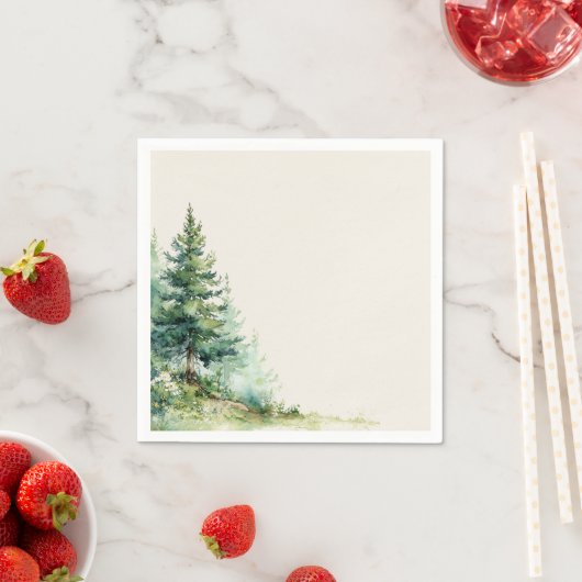 Woodland Baby Shower Napkin • Neutral Forest Servet (Insitu)