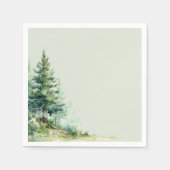 Woodland Baby Shower Napkin • Sage Green Forest Servet (Voorkant)