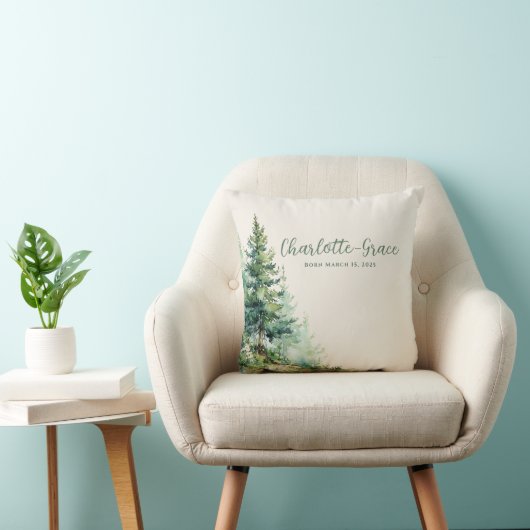 Woodland Baby Shower • Neutral Beige Forest Design Kussen (Stoel)