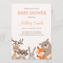 Woodland Baby shower Nodigt Dieren Bos uit