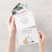 Woodland Baby shower nodigt uit All In One Uitnodiging (Afscheurbaar)