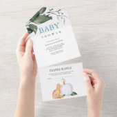 Woodland Baby shower nodigt uit All In One Uitnodiging (Afscheurbaar)