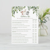 Woodland Baby shower Old Wives Tale Kaart (Staand voorkant)