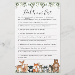 Woodland Baby shower Papa kent beste game