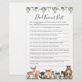 Woodland Baby shower Papa kent beste game (Voorkant / Achterkant)