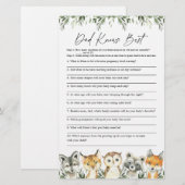 Woodland Baby shower Papa kent beste game (Voorkant / Achterkant)