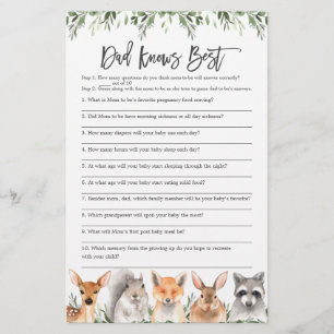 Woodland Baby shower Papa kent beste game