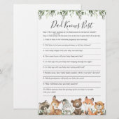 Woodland Baby shower Papa kent beste game (Voorkant / Achterkant)