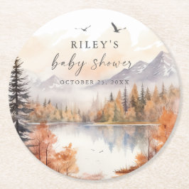 Woodland Baby shower Papier Onderzetters Herfst Bo