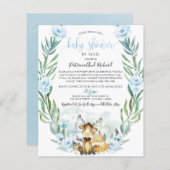 Woodland Baby shower per postbudget uitnodiging (Voorkant / Achterkant)