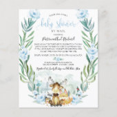 Woodland Baby shower per postbudget uitnodiging (Voorkant)