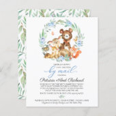 Woodland Baby shower per postbudget uitnodiging (Voorkant / Achterkant)