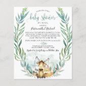 Woodland Baby shower per postbudget uitnodiging (Voorkant)