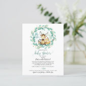 Woodland Baby shower per postbudget uitnodiging (Staand voorkant)