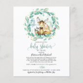 Woodland Baby shower per postbudget uitnodiging (Voorkant)