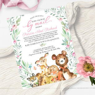 Woodland Baby shower per postbudget uitnodiging